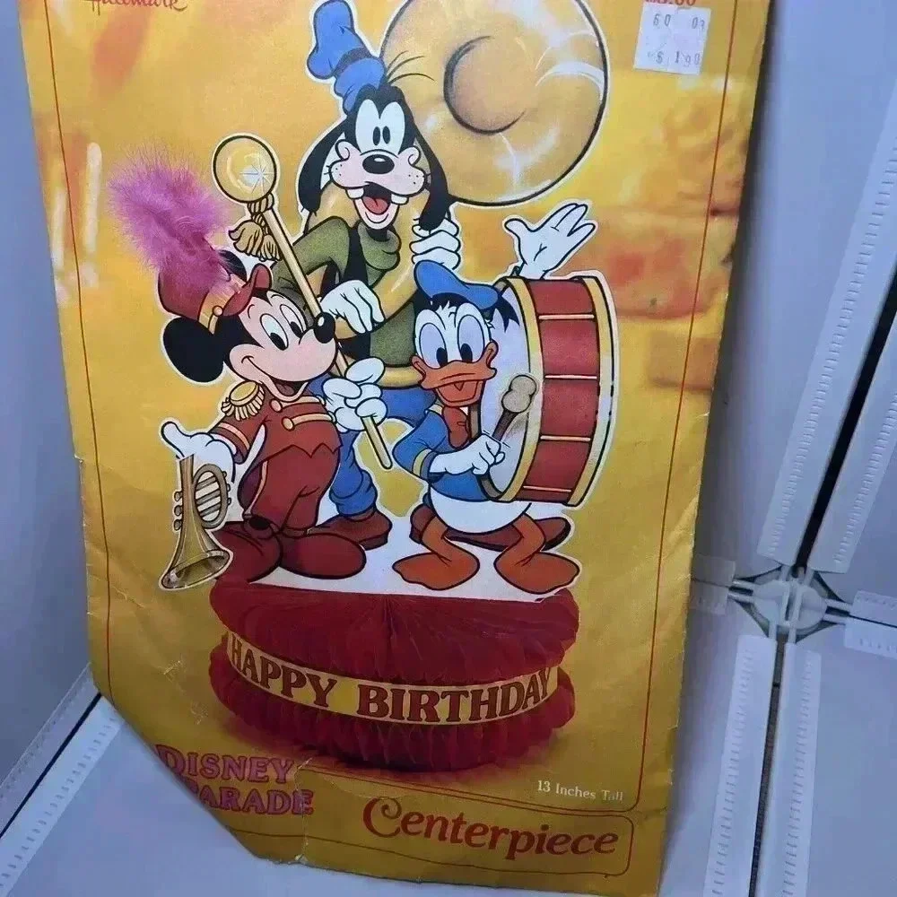 VTG Hallmark Disney Parade Happy Birthday Table Centerpiece Minnie Donald Goofy